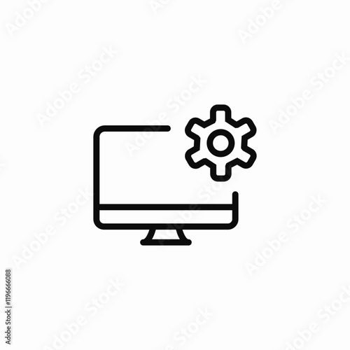 System settings gear screen icon vector sign