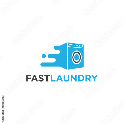 Fast Laundry Logo Vector