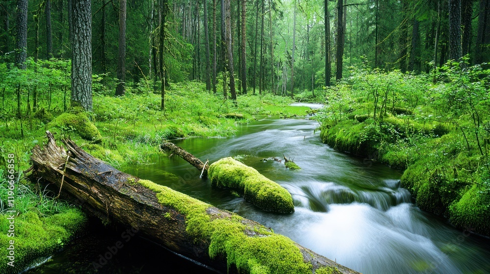 Fototapeta premium Lush Forest Stream