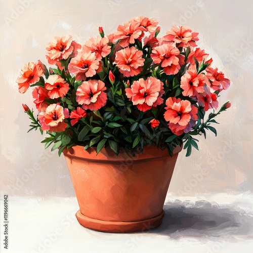 Wallpaper Mural Vibrant Potted Flowers: A Stunning Floral Still Life Painting Torontodigital.ca