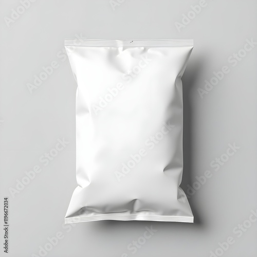 High-Quality White Flexible Packaging on Muted Gray Backdrop – Snack and Powder Mockup photo