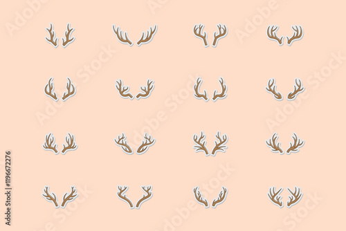 deer antler icon sticker collection photo