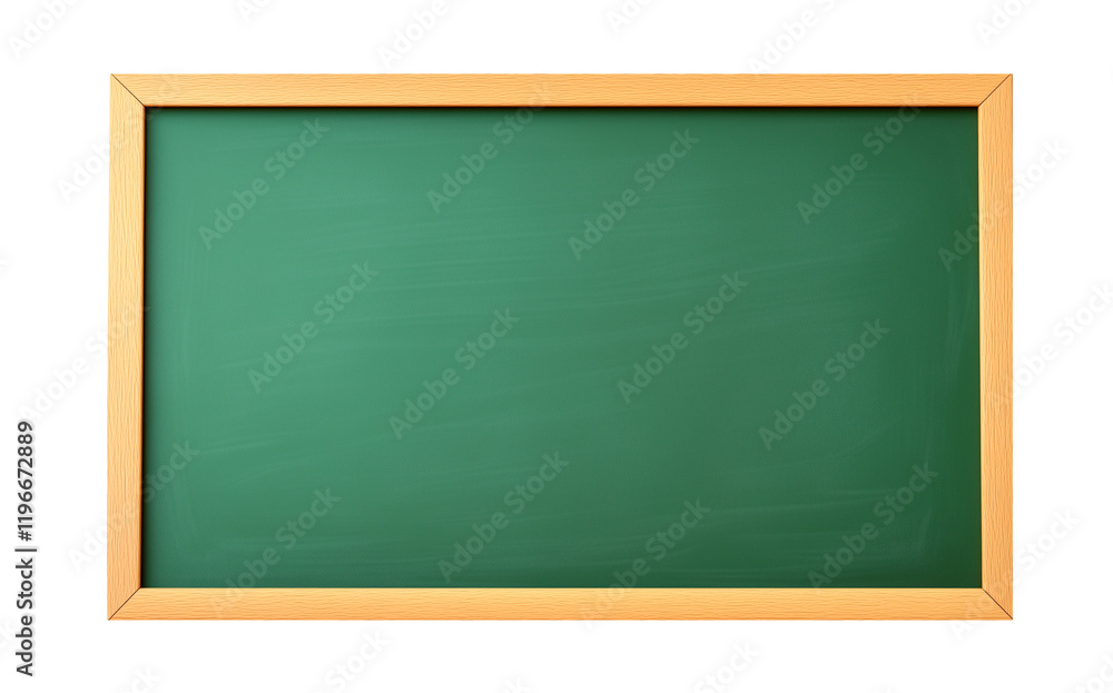 Blank green chalkboard with brown wooden frame isolated on transparent background Blank green chalkboard with brown wooden frame isolated on transparent background