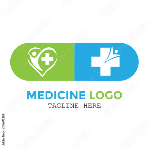 Professional medical center modern medicine logo design