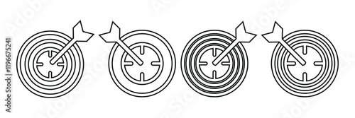Goal setting line icon vector illustration set. Target icon. Eps 10.