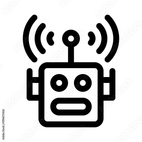 robot line icon