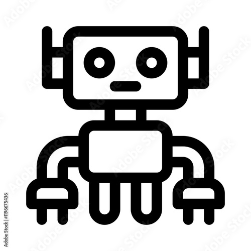 robot line icon