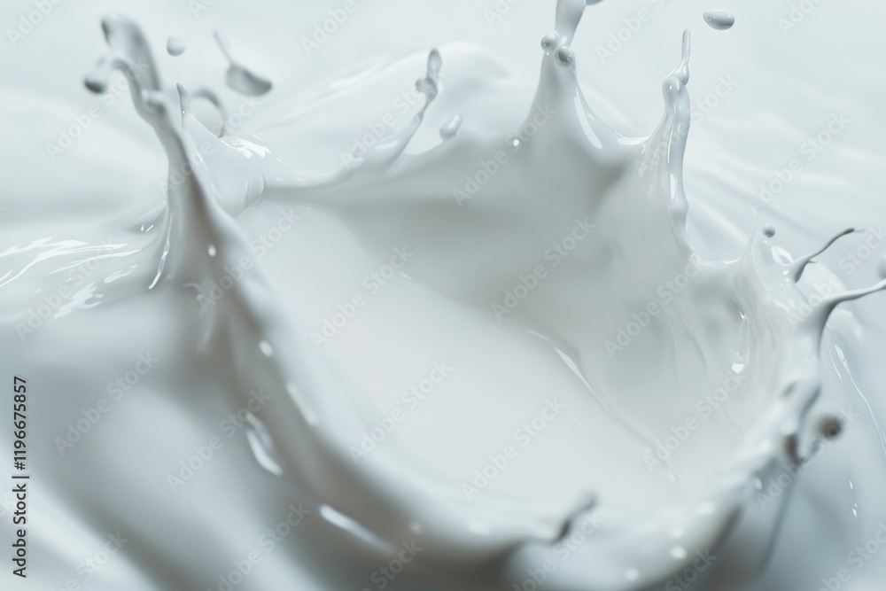 Milk splashing and pouring in a close-up shot. Milk splashing and pouring in a close-up shot.