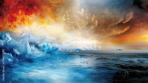 Wallpaper Mural Global Warming Effects on Melting Icebergs and Rising Oceans Torontodigital.ca