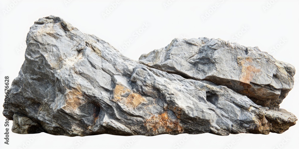 Large rock with a few cracks and crevices. The rock is grey and white in color Large rock with a few cracks and crevices. The rock is grey and white in color