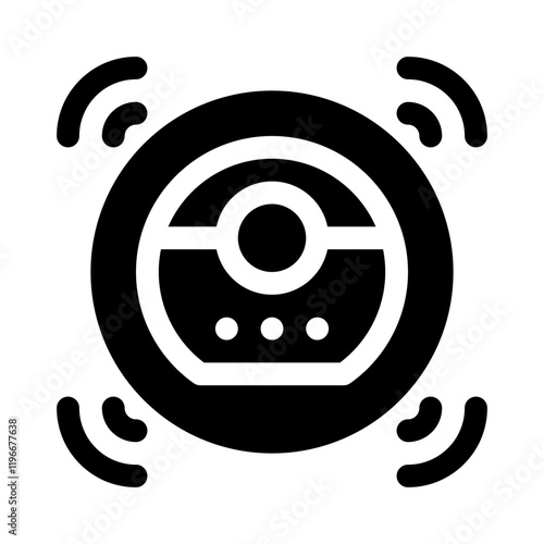 robot glyph icon
