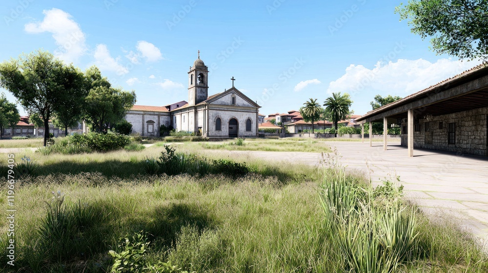 Obraz premium Serene Village Church