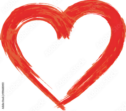 Abstract Red Heart Shape Painted Brush Strokes Romantic Design Element Valentine Love Passion Graphic Artistic Illustration Digital Art Background Texture Image care dark bold black vivid vector      