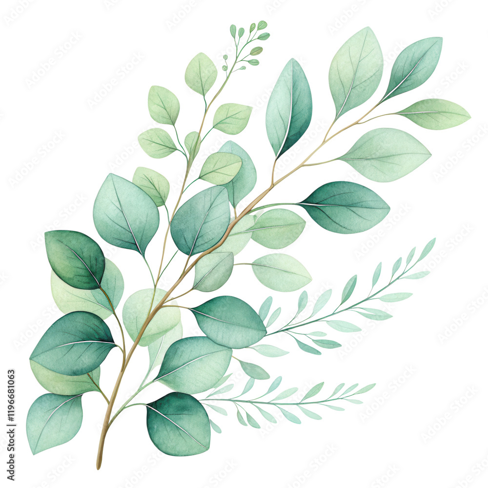 A collection of various green leaves arranged elegantly, showcasing their natural shapes and textures in a harmonious composition. A collection of various green leaves arranged elegantly, showcasing their natural shapes and textures in a harmonious composition.