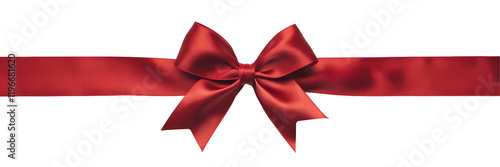 Elegant Red Satin Ribbon Bow Isolated on Black Background Perfect for Holiday Gift Wrapping Present Decoration Design Element Festive Celebration Anniversary Romantic Valentines Day Wedding Invitation