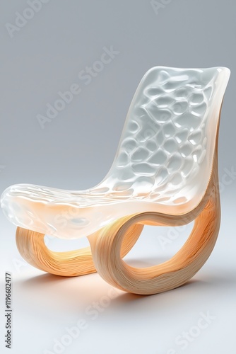 Ice Patterned Wooden Chair 3D Design