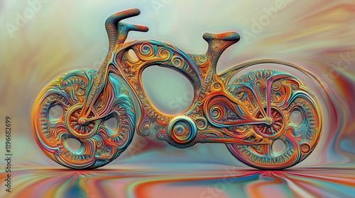 Bicycle creative image made to form the bicycle shape photo