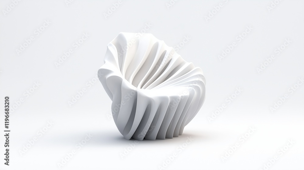 Wind-Swept Sand Chair: Fluid Lines & 3D Design Wind-Swept Sand Chair: Fluid Lines & 3D Design