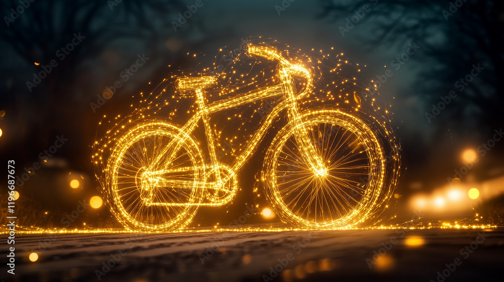 Obraz premium Bicycle creative image made to form the bicycle shape