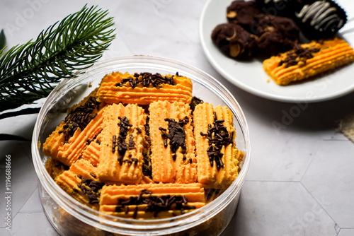 Popular cookies in Malaysia during celebration of Eid Mubarak (Hari Raya).   photo