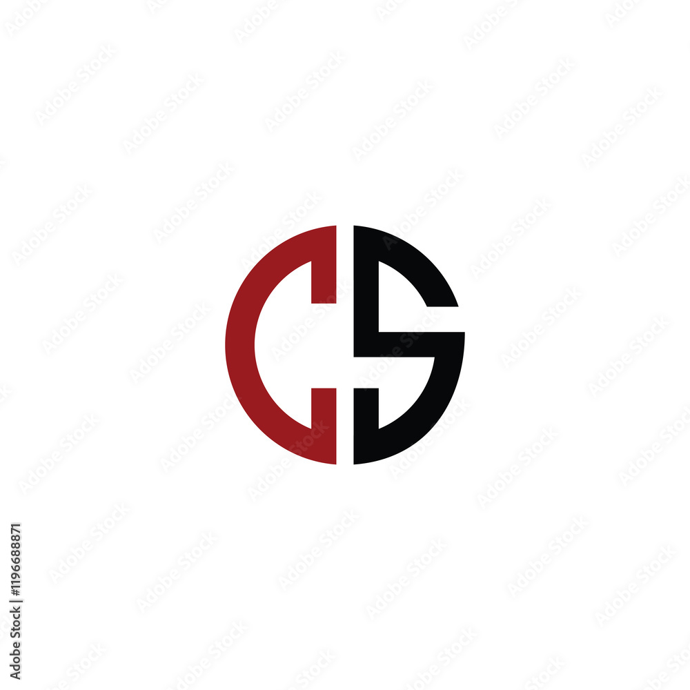 abstract icon logo design of letters C and S in circle shape abstract icon logo design of letters C and S in circle shape