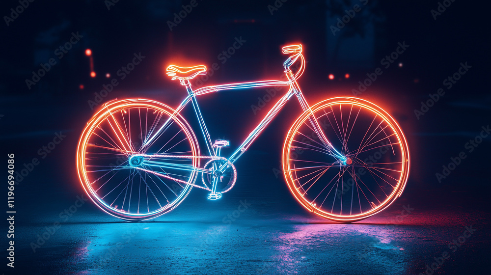 Fototapeta premium Bicycle creative image made to form the bicycle shape