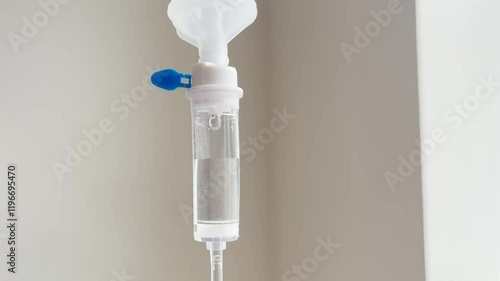 Close up of IV drip in hospital