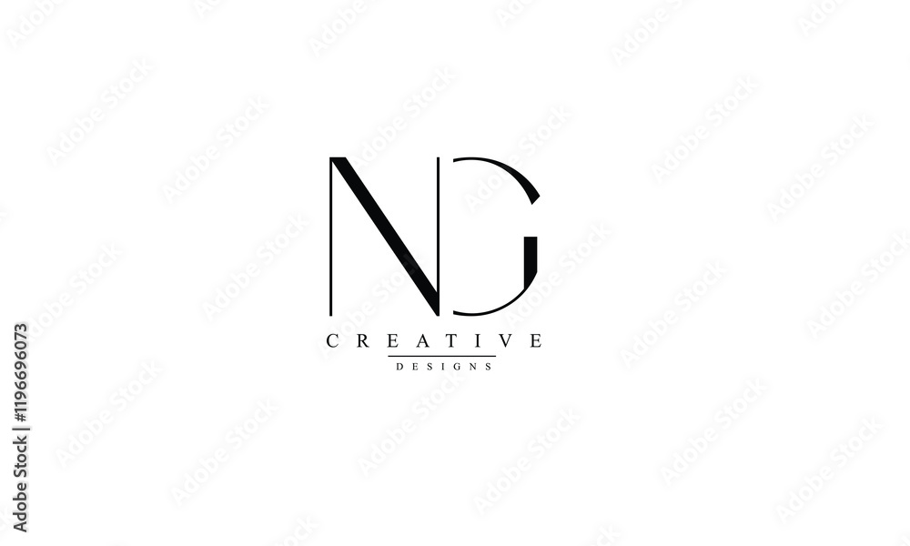 Alphabet letters Initials Monogram logo NG GN N G Alphabet letters Initials Monogram logo NG GN N G