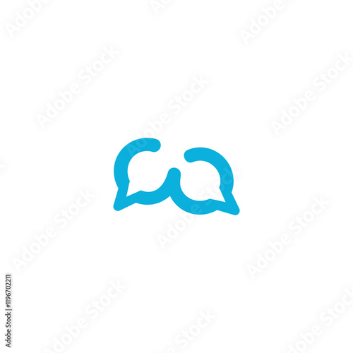 abstract flat icon logo talk