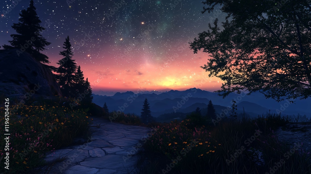 Fototapeta premium 非現実的で夢のような幻想的な世界