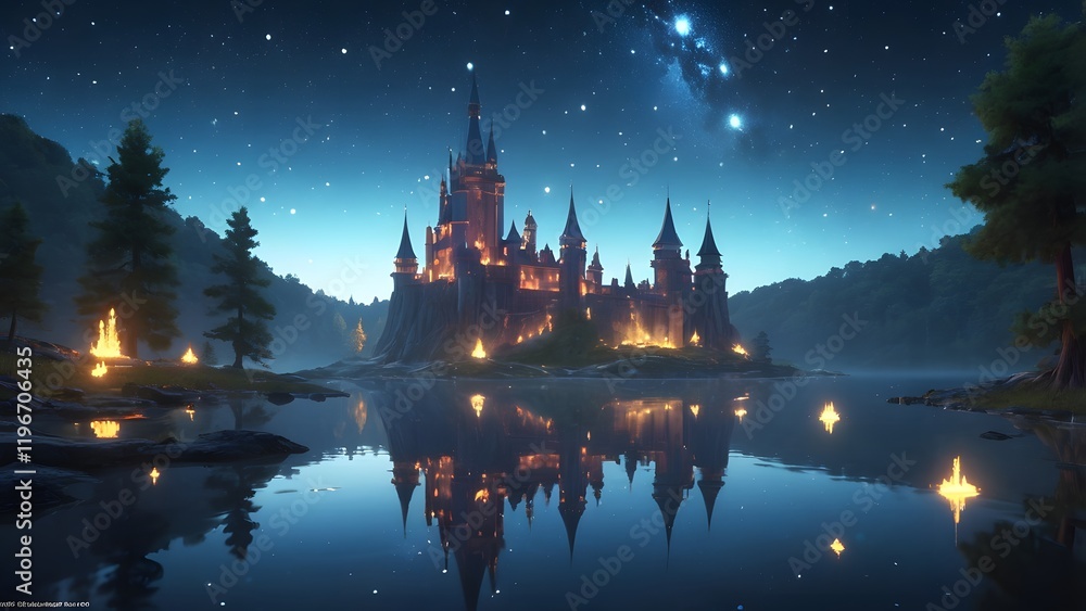 Fototapeta premium night view castle