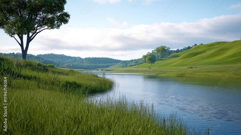 Serene River Landscape Serene River Landscape