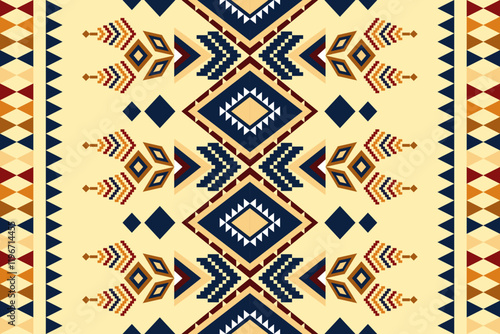 Geometric ethnic pattern seamless,Retro tribal vector , embroidery border seamless patterns.ethnic design, hipster backdrop, wallpaper Background, Design curtain, carpet ,fabric ,textile