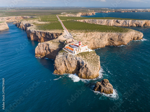Obraz na płótnie Farol do Cabo de São Vicente situado en el Cabo de San Vicente, freguesia de Sag