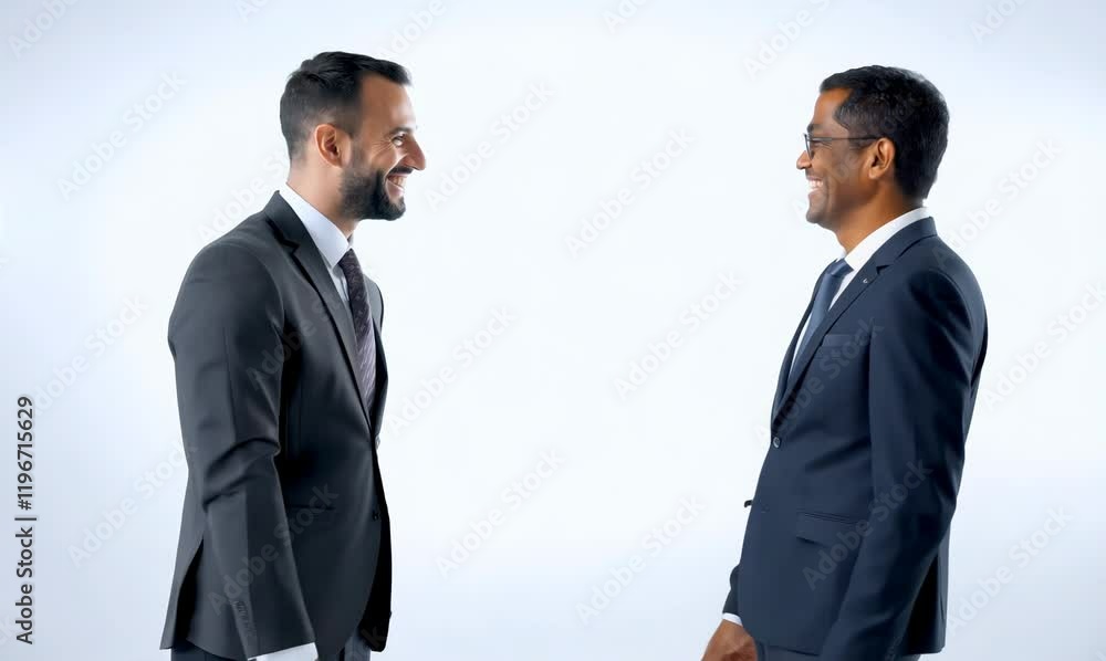 businessmen shaking hands against a minimalist backdrop businessmen shaking hands against a minimalist backdrop
