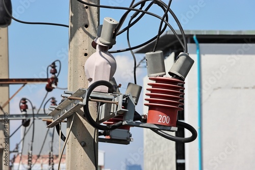 Cast resin current transformer on utility power pole