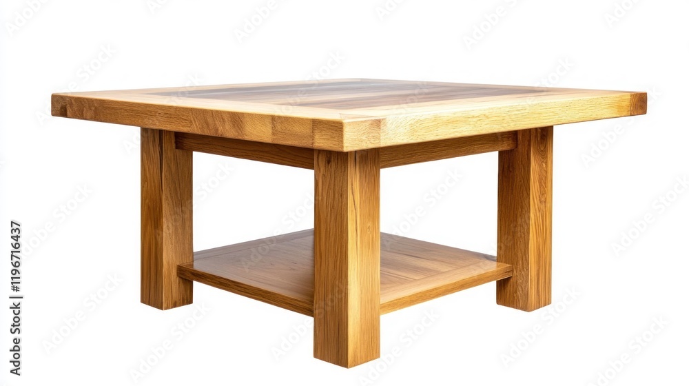 Fototapeta premium Elegant Solid Oak Coffee Table with Shelf