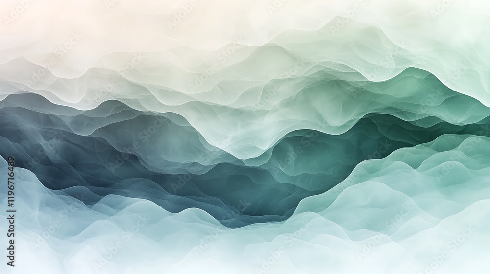 Abstract waves of soft colors blending seamlessly, creating a tranquil and serene atmosphere Abstract waves of soft colors blending seamlessly, creating a tranquil and serene atmosphere