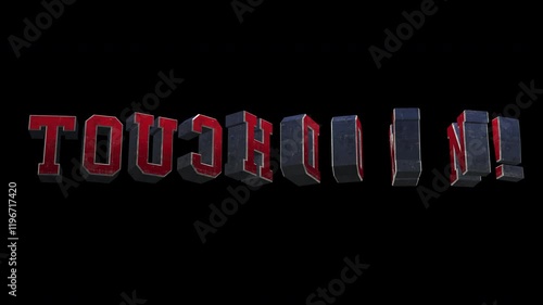 American Football Touchdown Grunge 3D Title On Alpha Channel Background Loop