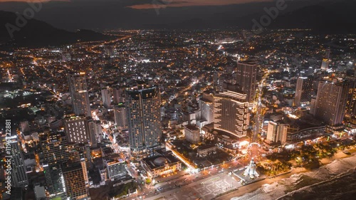 Wallpaper Mural Stunning night view of a vibrant city skyline illuminated by lights at dusk Torontodigital.ca