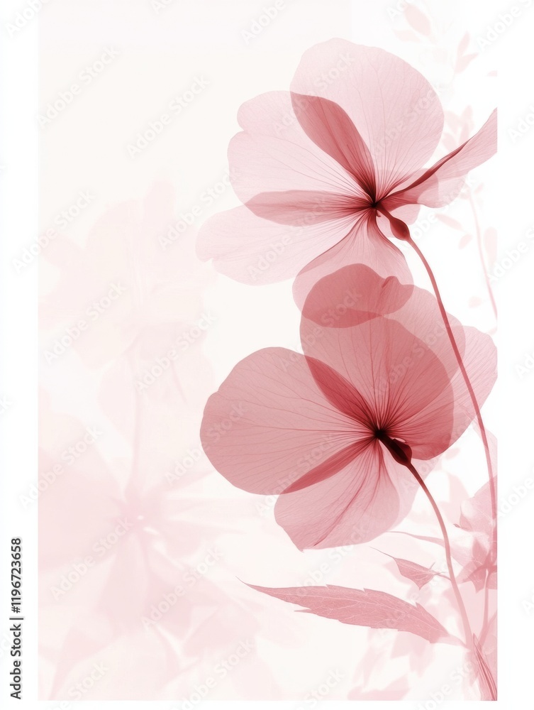 Obraz premium Delicate floral design with soft pink flowers for creative text placement and visuals. Generative AI