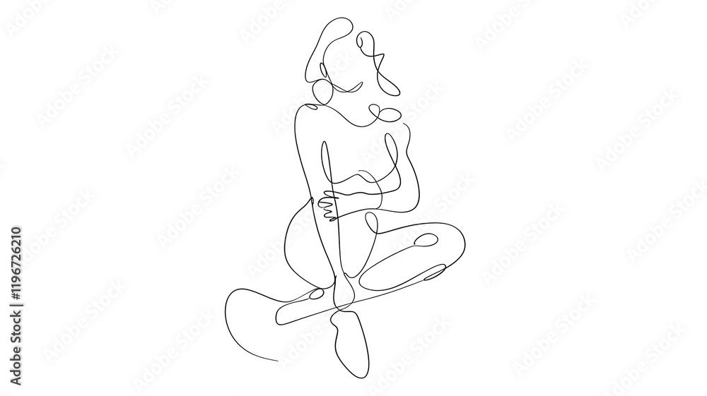 girl in a swimsuit One line drawing Transparent background png file girl in a swimsuit One line drawing Transparent background png file