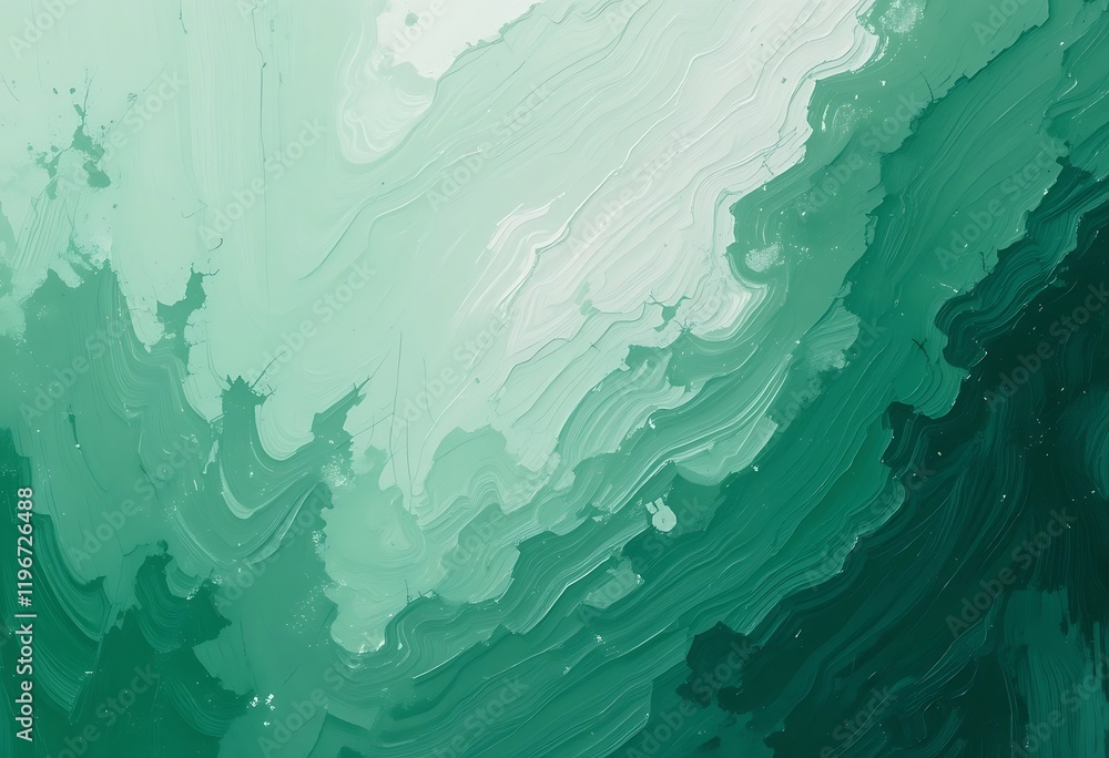 Abstract Green Swirls and Paint Strokes Artwork Abstract Green Swirls and Paint Strokes Artwork
