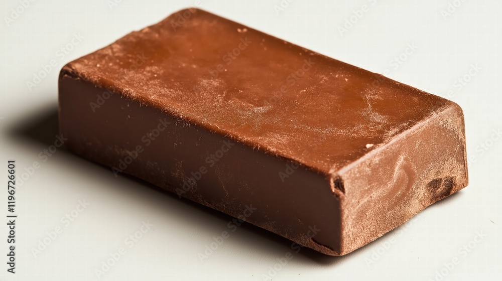 Rectangular Chocolate Bar on Light Background Rectangular Chocolate Bar on Light Background