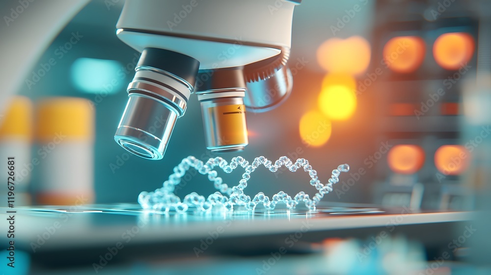 Innovative Bioengineering Lab Scene with DNA Manipulation 3D Innovative Bioengineering Lab Scene with DNA Manipulation 3D