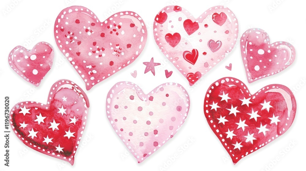 Fototapeta premium Valentine's Day hearts clip art