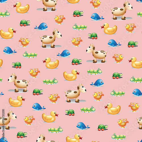 seamless pattern with cute animals