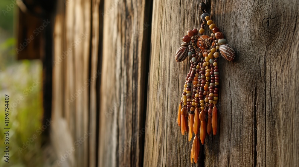 Colorful Handmade Beaded Jewelry Against Wooden Background Colorful Handmade Beaded Jewelry Against Wooden Background