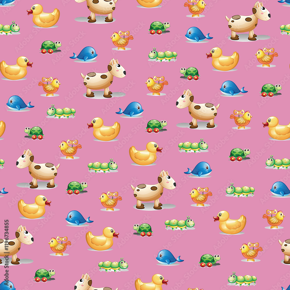 Obraz premium seamless pattern with cute animals