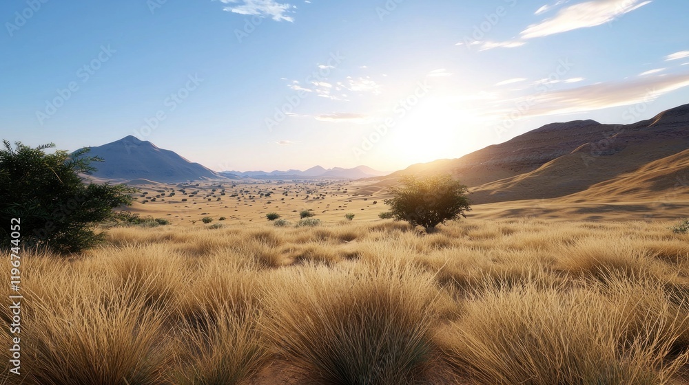 Fototapeta premium Serene Desert Sunset Landscape